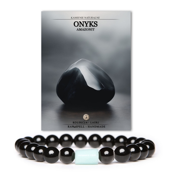 Bransoletka Laeri z onyksami i amazonitem, elegancka biżuteria dla każdego - mężczyzn i kobiet.