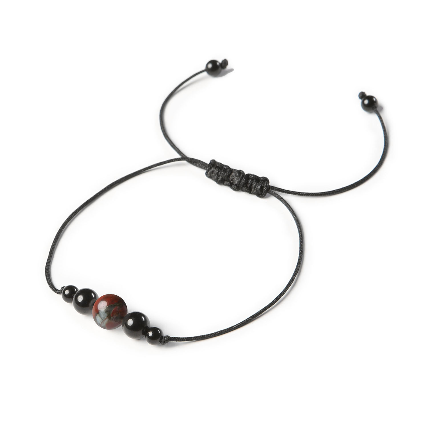 Elegancka bransoletka na sznurku z Heliotropem i Turmalinem z kolekcji Garie dla każdego Unikalna bransoletka z kolekcji Garie z naturalnymi kamieniami - heliotropem i turmalinem, odpowiednia dla kobiet i mężczyzn.