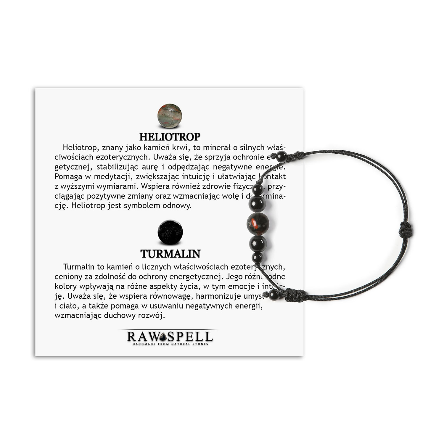 Kolekcja Garie Bransoletka na sznurku z Heliotropem i Turmalinem dla każdego Stylowa bransoletka z heliotropem i turmalinem z kolekcji Garie, doskonała dla obu płci.