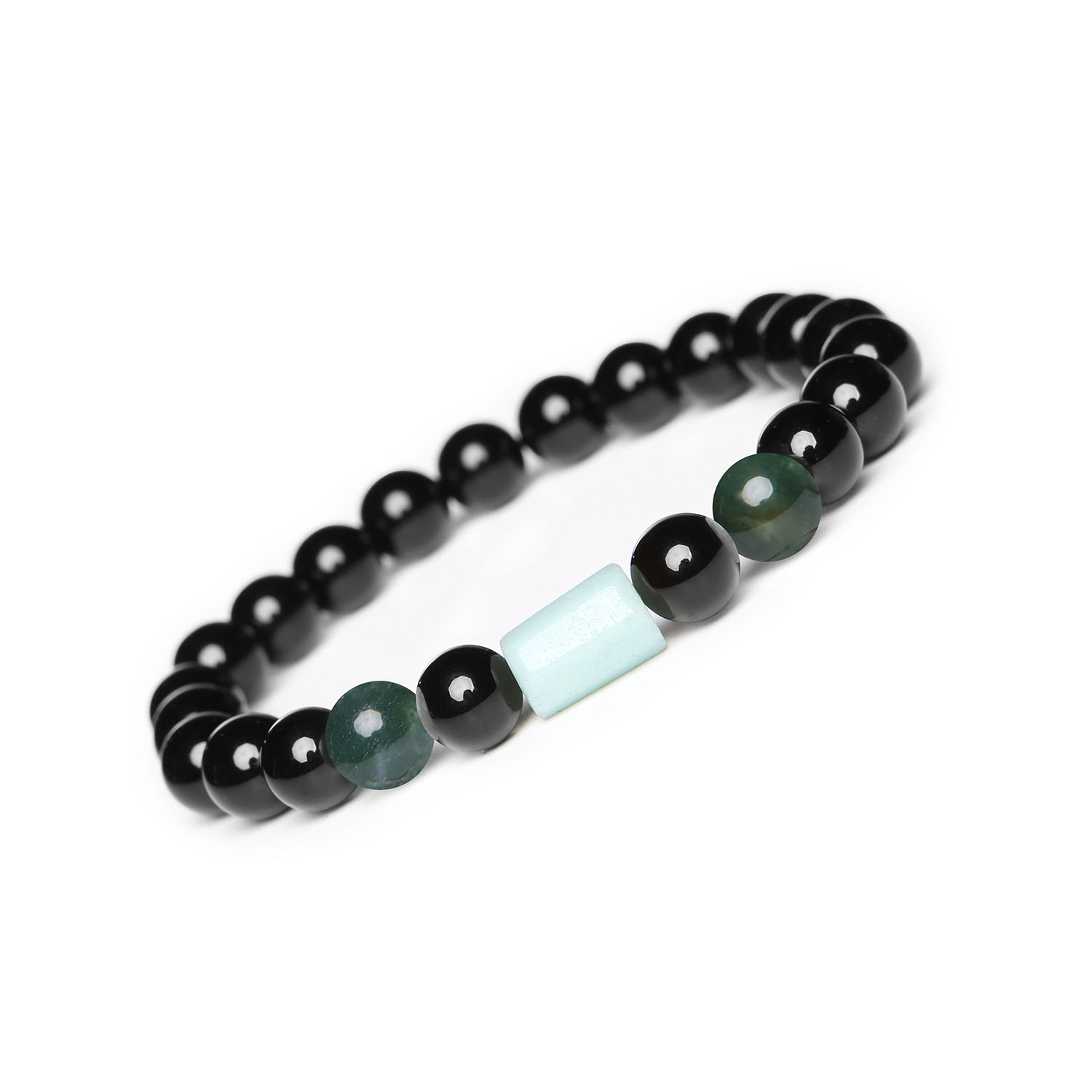 Laeri Agat Mszysty Amazonit Onyks dla Kobiet i Mężczyzn Unikalna bransoletka z kolekcji Laeri z Agatem Mszystym, Amazonitem i Onyksami, idealny wybór dla kobiet i mężczyzn ceniących styl i oryginalność.