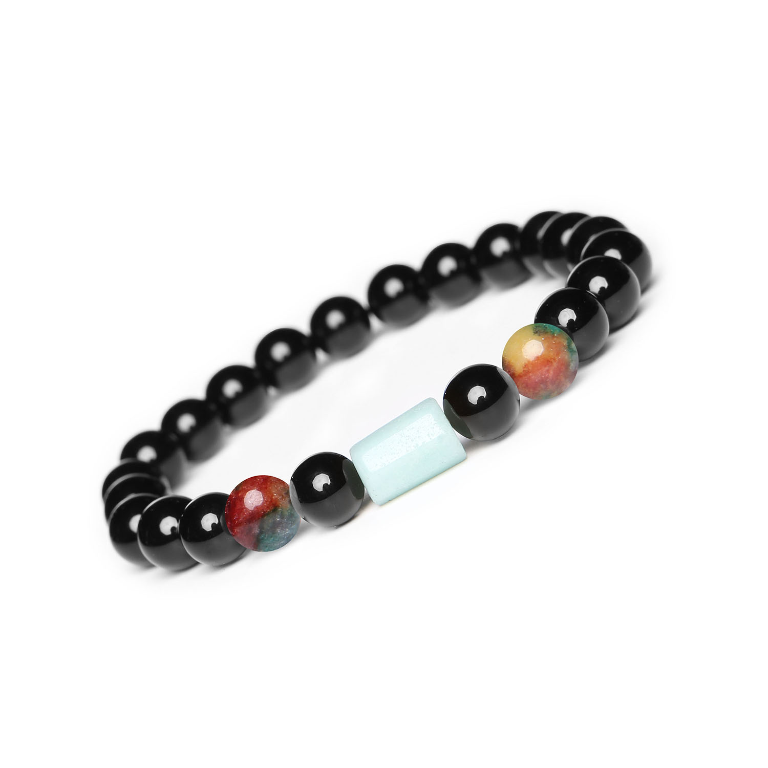 Laeri Bransoletka z kamieniem Agat i Amazonit, Onyks, dla każdej osobowości Bransoletka z kolekcji Laeri - idealna dla kobiet i mężczyzn, wykonana z naturalnych kamieni, takich jak agat, amazonit i onyks.