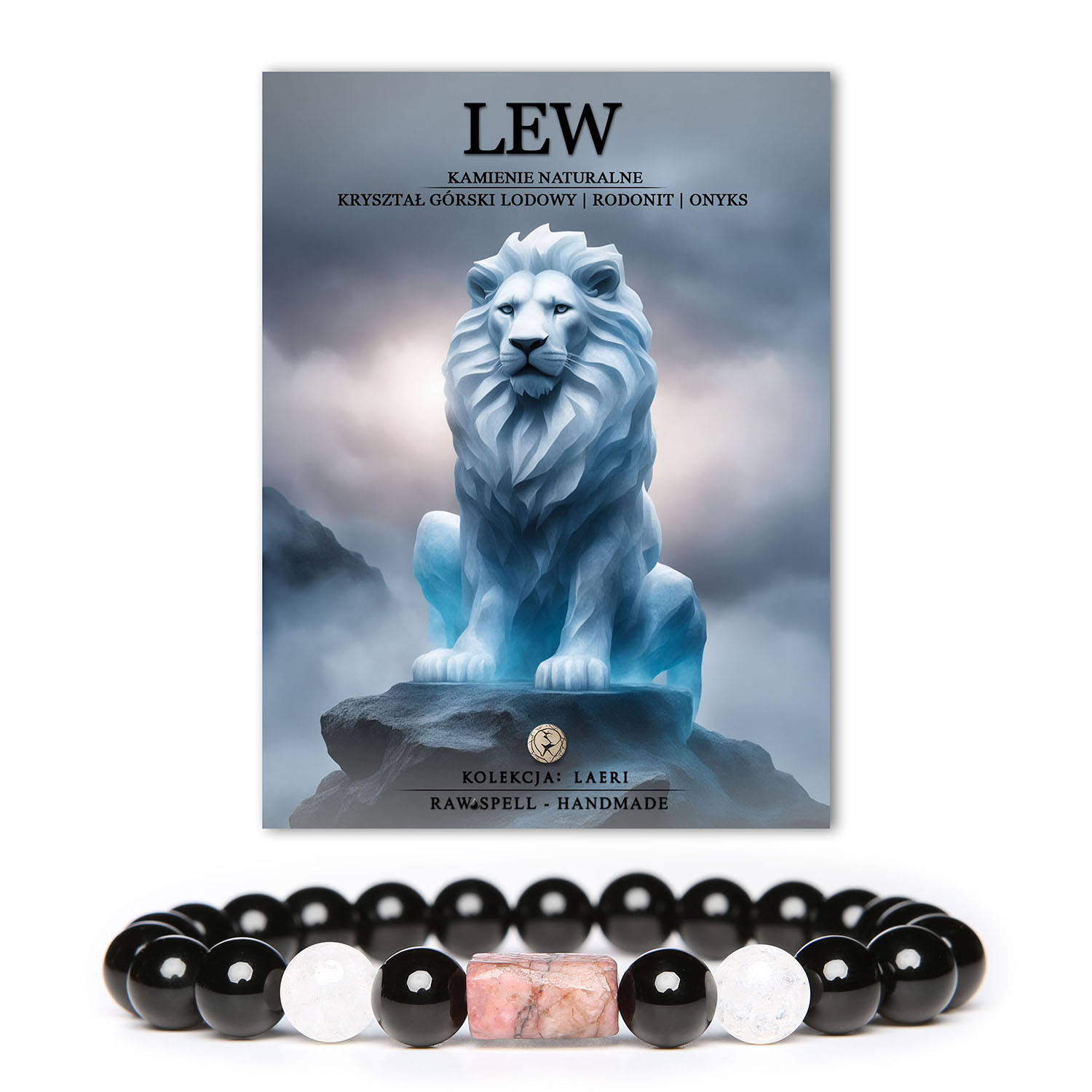 Bransoletka na gumce z naturalnymi kamieniami, w kolekcji Laeri. Doskonały dodatek dla osób urodzonych pod znakiem Lwa.