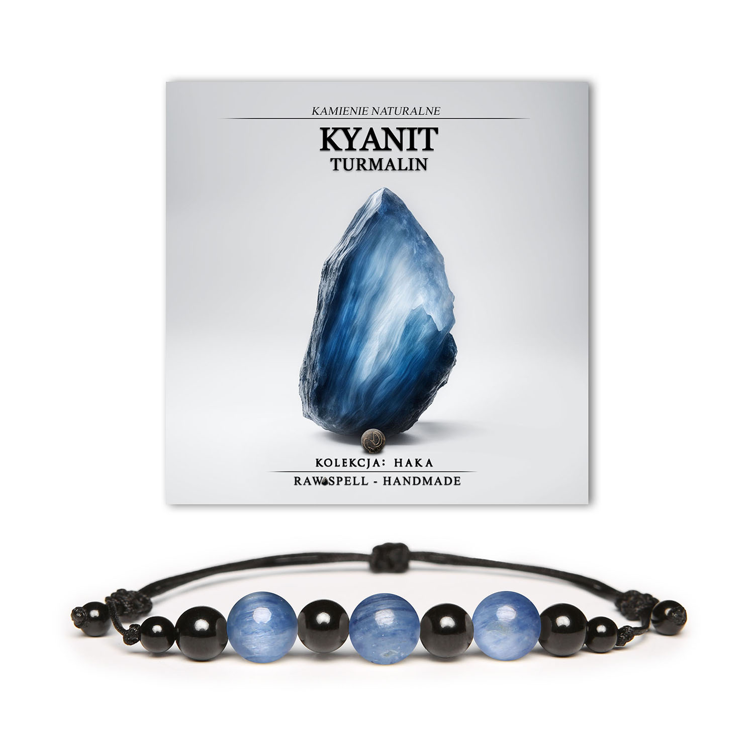 Bransoletka z kolekcji Haka, wykonana z kyanitu i turmalinu, przeznaczona dla kobiet i mężczyzn. Elegancki dodatek z naturalnych kamieni.