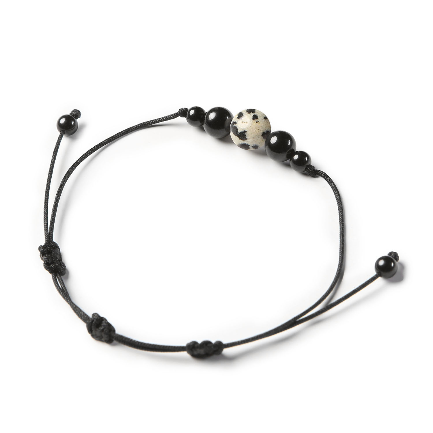 Bransoletka z kolekcji Garie z naturalnym jaspisem dalmatyńskim i turmalinem, unisex.