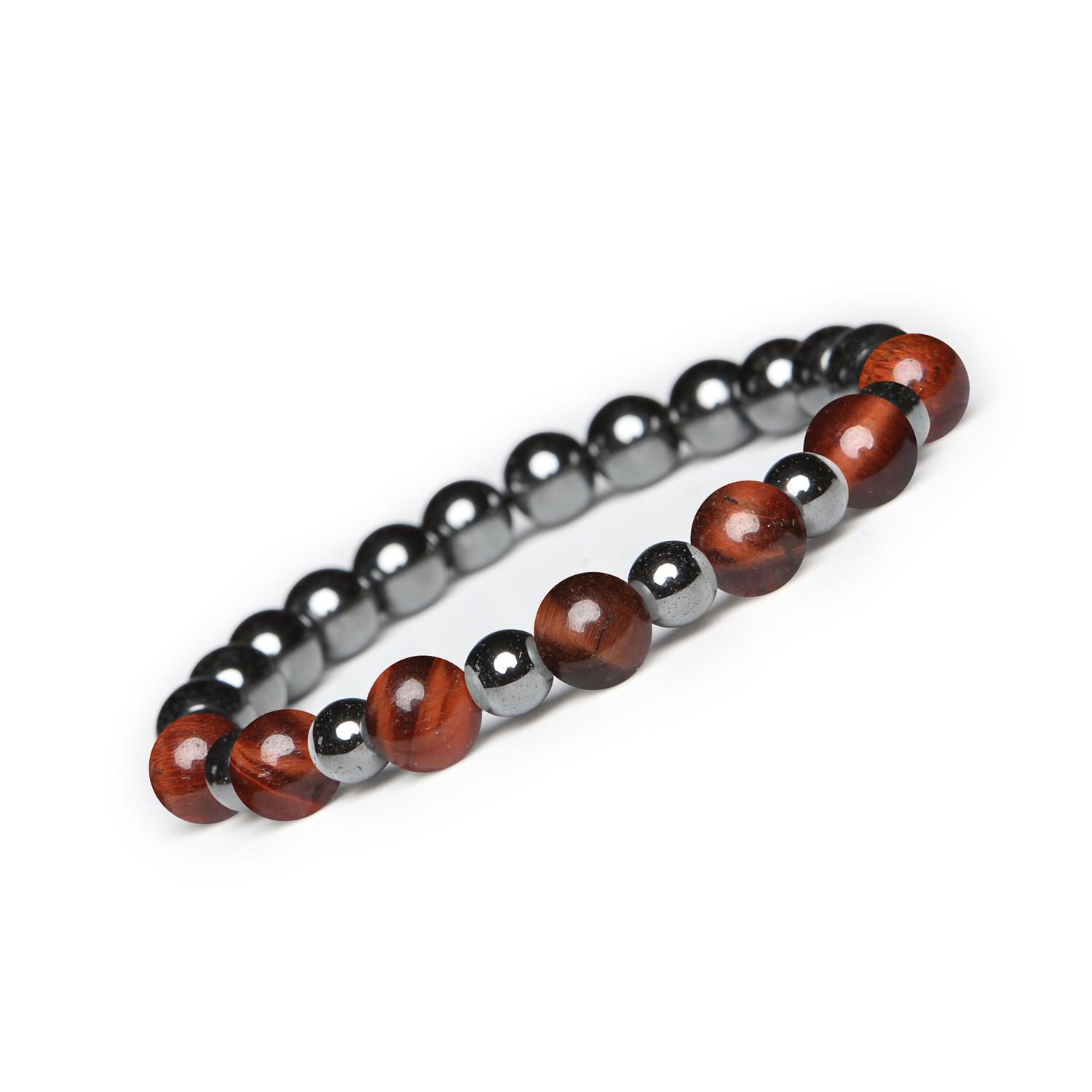 Bransoletka Mijaha z Bawolim Okiem i hematytem grafitowym na gumce, idealna dla kobiet i mężczyzn Stylowy pierścionek z Bawolim Okiem w hematytowym graficie, dostępny w kolekcji Mijaha dla kobiet i mężczyzn.