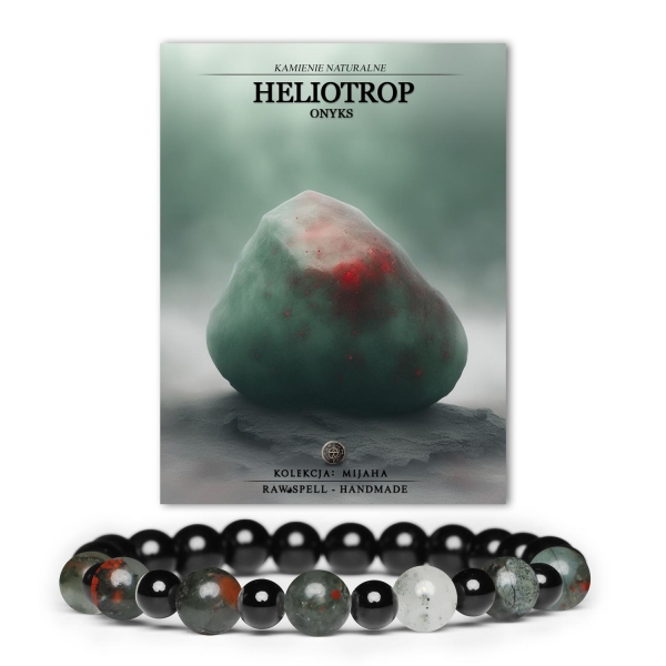 Bransoletka z kamieni naturalnych Mijaha – heliotrop onyx, doskonała dla każdego