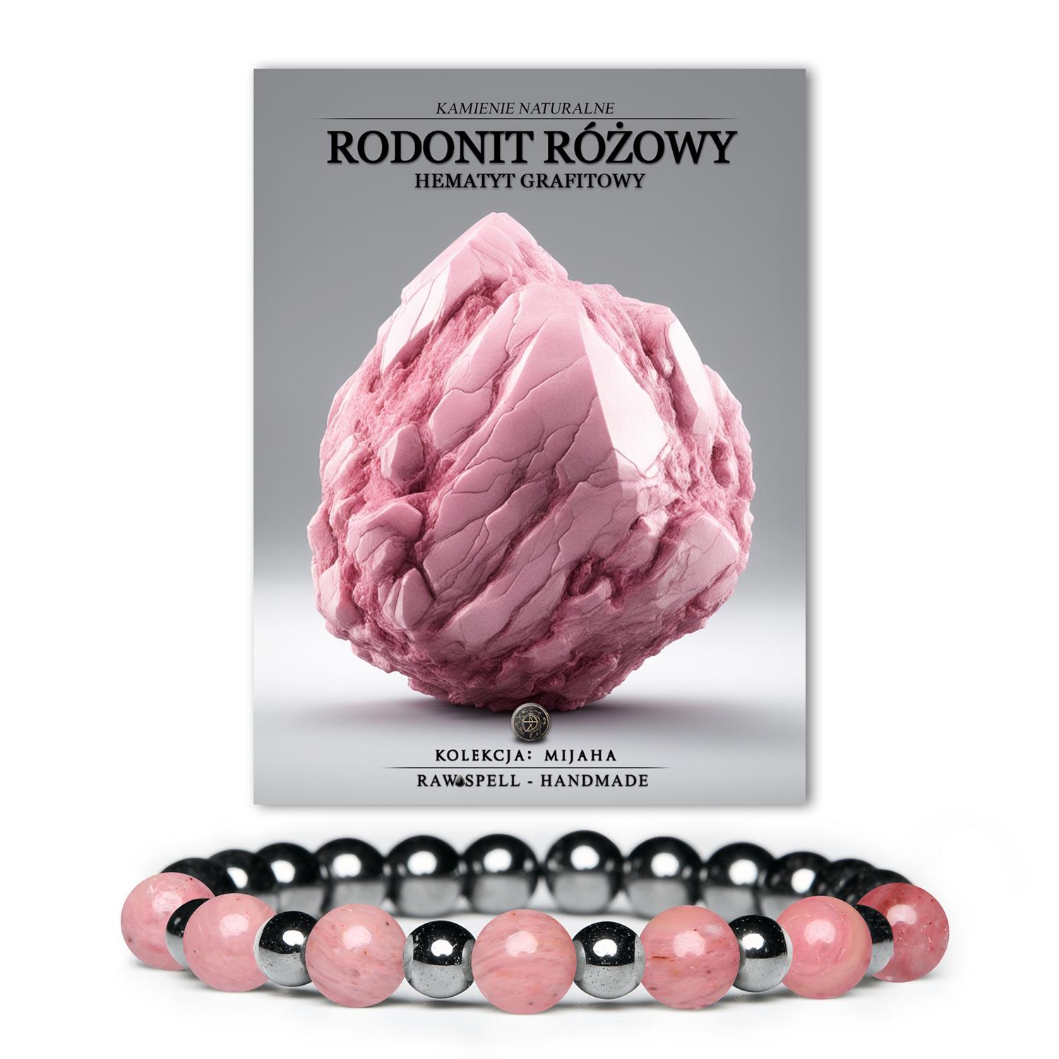 Kolczyki z rodonitu różowego i hematytu grafitowego - stylowy dodatek unisex z kolekcji Mijaha, idealny dla każdego.