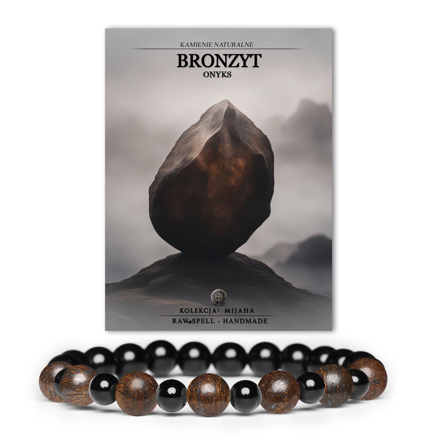 Bransoletka Mijaha z kamieni naturalnych: bronzyt i onyks dla każdego