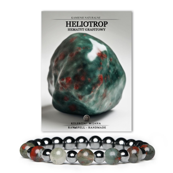 Kolekcja Mijaha: biżuteria z heliotropem i hematytem grafitowym – elegancki wybór dla kobiet i mężczyzn.