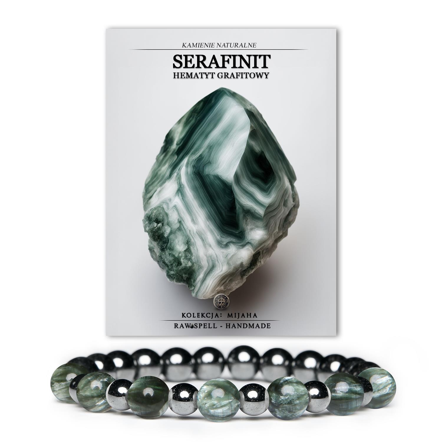 Oryginalna biżuteria Mijaha z serafinitu i hematytu grafitowego - idealny wybór dla kobiet i mężczyzn szukających wyjątkowych akcesoriów.