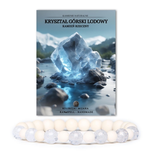 Stylowa bransoletka z kolekcji Mijaha, wykonana z Kryształu Górskiego Lodowego i Kamienia Rzecznego, idealna dla kobiet i mężczyzn.