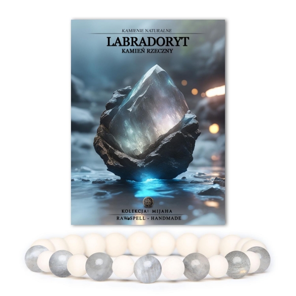 Bransoletka unisex z kolekcji Mijaha, ozdobiona labradorytem i kamieniem rzecznym, idealna na każdą okazję.