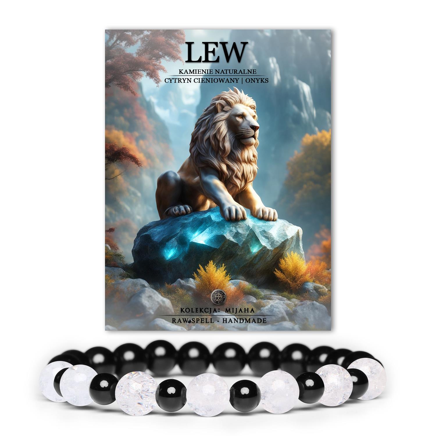Odkryj bransoletkę z kamieni naturalnych dla Lwa: agat mszysty i onyks w wyjątkowej kolekcji Mijaha. Męska i damska wersja.