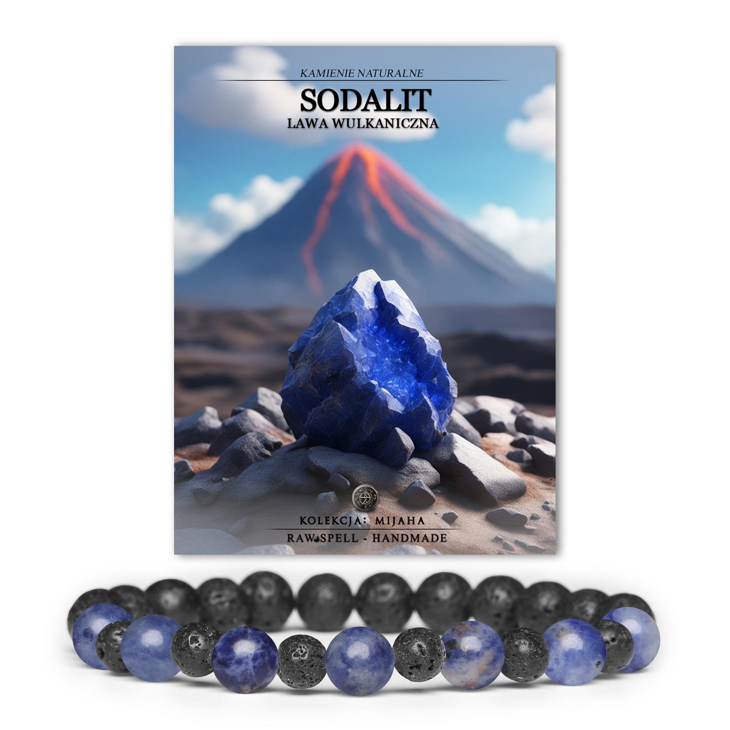Elegancka bransoletka z naturalnych kamieni, sodalit i lawa wulkaniczna, z kolekcji Mijaha, stworzona z myślą o wszystkich.