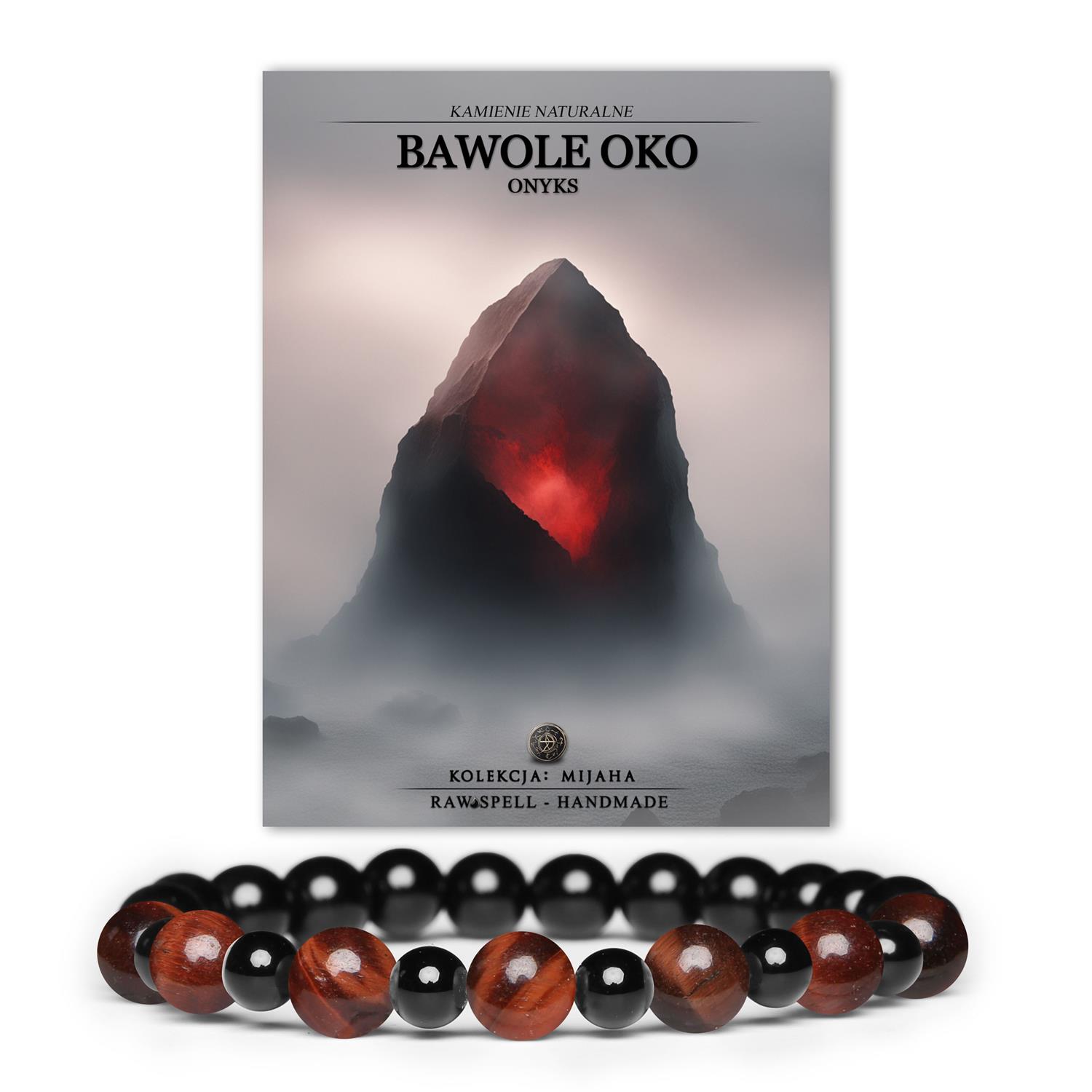Bransoletka Mijaha z Bawolim Okiem i Onyksami - idealna dla kobiet i mężczyzn