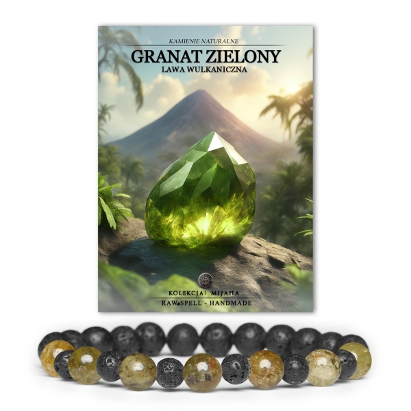 Granatowy i zielony design inspirowany lawą wulkaniczną - uniwersalny dla kobiet i mężczyzn.