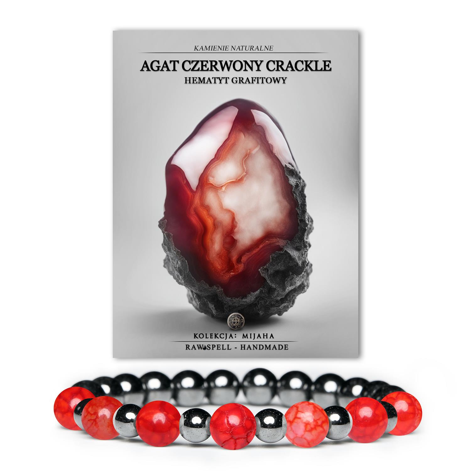 Biżuteria z Agatu Czerwonego Crackle i Hematytu grafitowego - nowoczesna kolekcja Mijaha dla każdego.