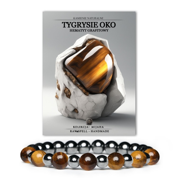 Kolekcja Mijaha: biżuteria unisex z Tygrysim Okiem i Hematytem grafitowym, pasująca do każdego stylu.