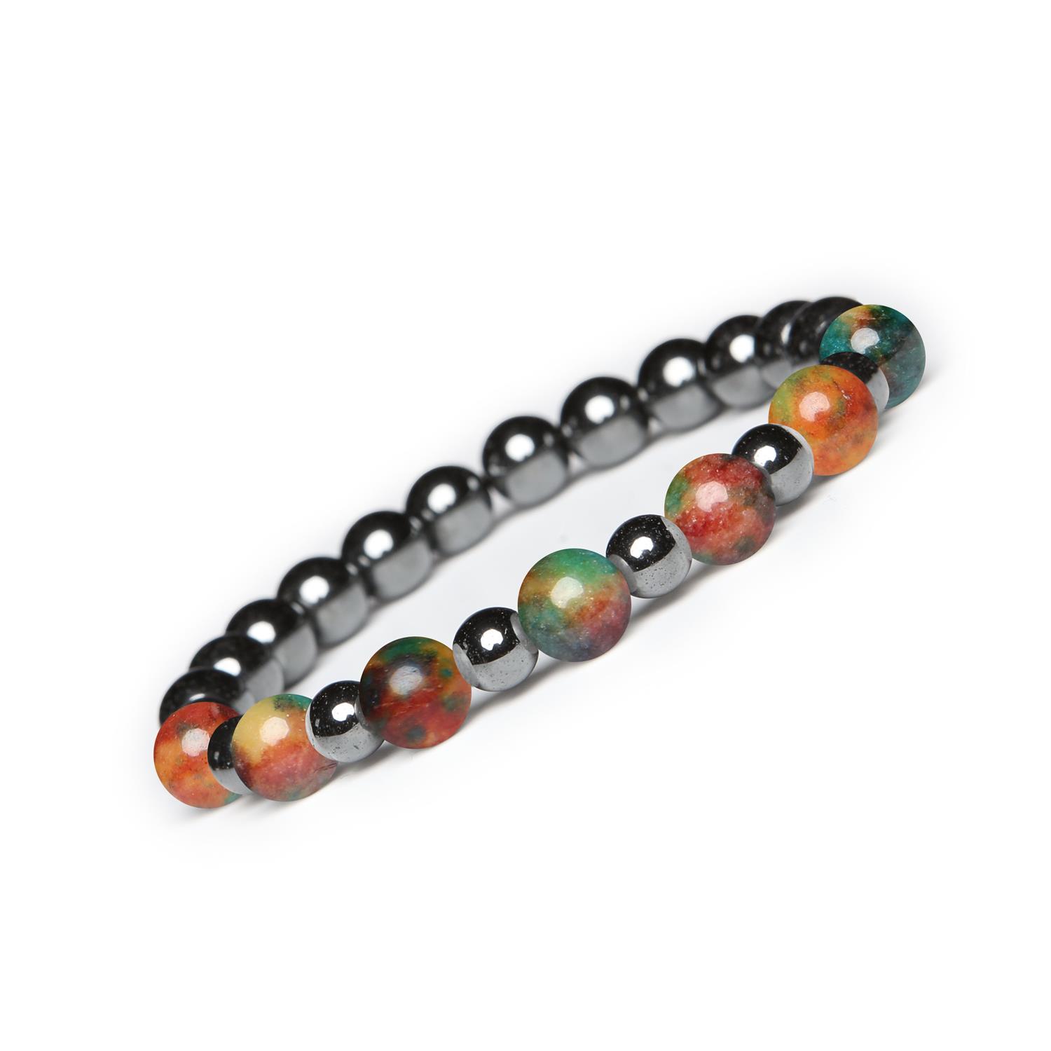 Bransoletka z kamieni naturalnych Mijaha – agat i hematyt grafitowy dla kobiet i mężczyzn Kolczyki z hematytu grafitowego i agatów, kolekcja Mijaha, dla kobiet i mężczyzn poszukujących eleganckich akcentów.