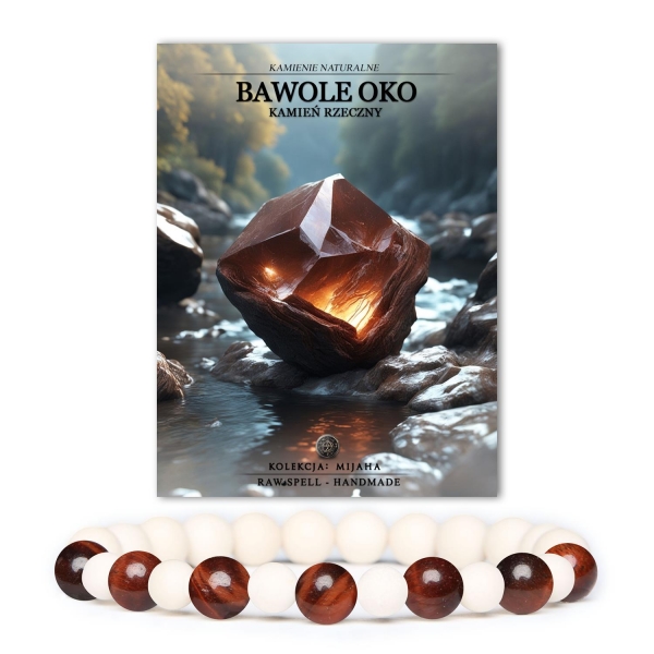 Elegancka bransoletka Mijaha z Bawolego Oka i Kamienia Rzecznego, stworzona z myślą o kobietach i mężczyznach.