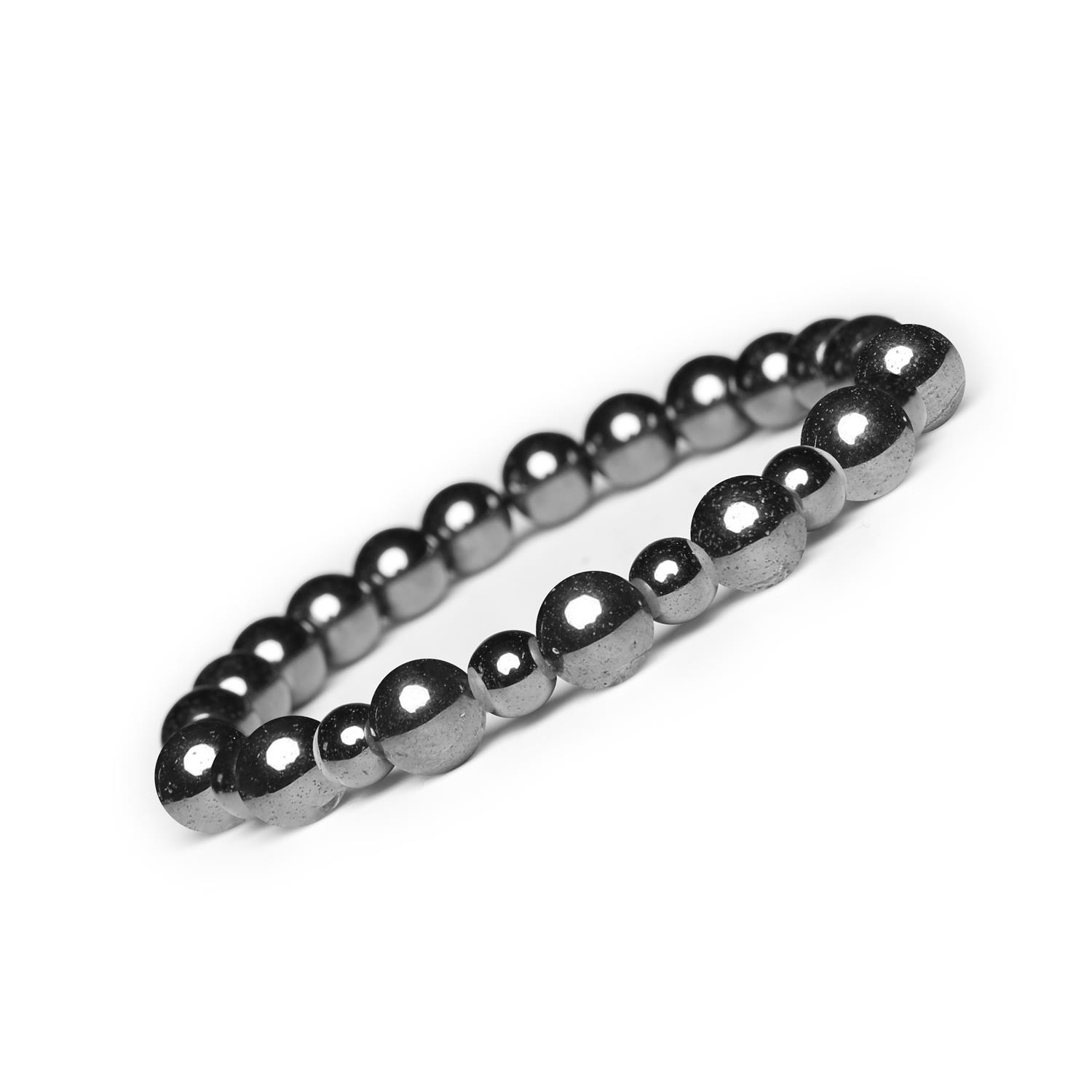 Bransoletka z kamieni naturalnych na gumce z kolekcji Mijaha - hematyt grafitowy, dla kobiet i mężczyzn Hematyt grafitowy w kolekcji Mijaha - stylowy wybór dla kobiet i mężczyzn.