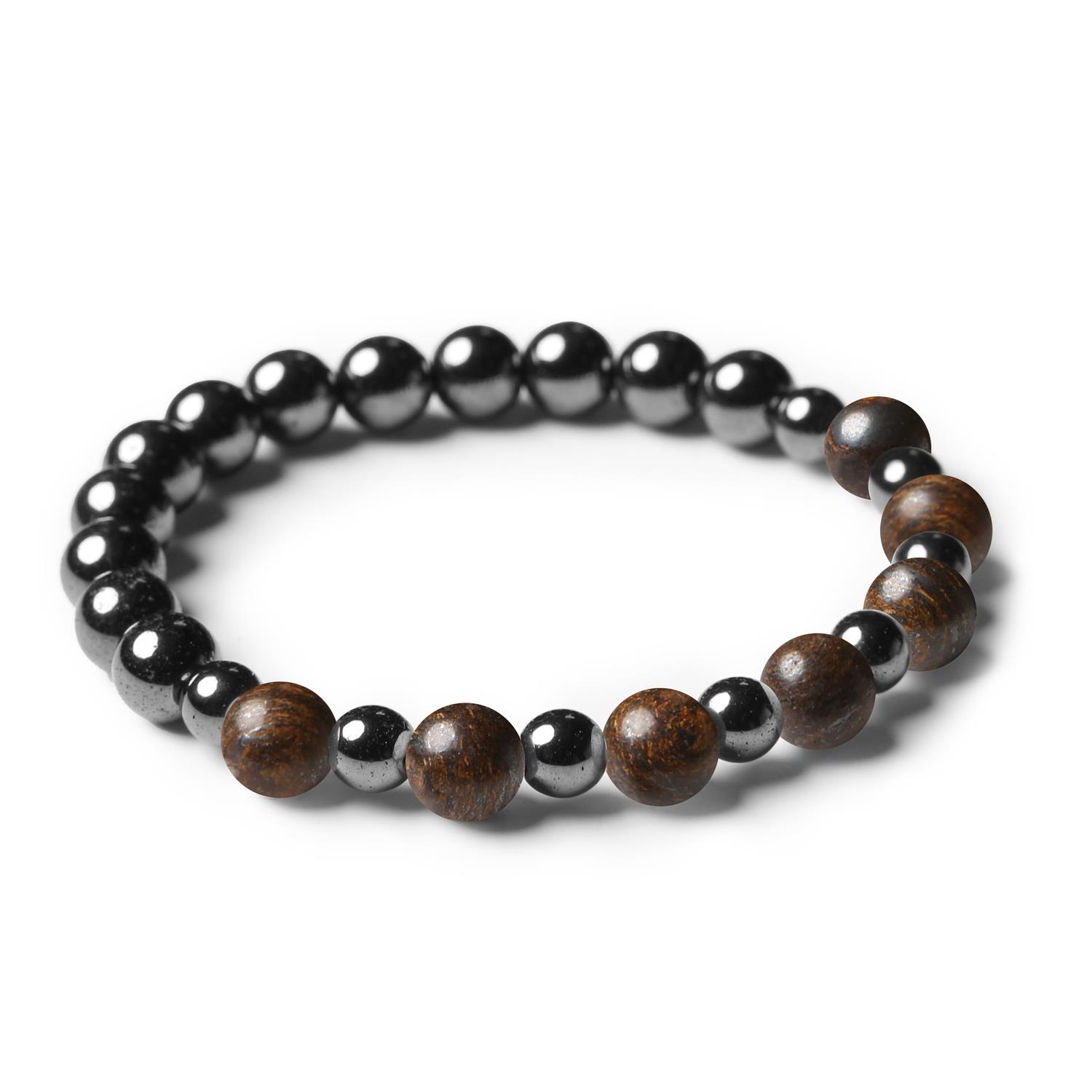 Stylowa biżuteria unisex z bronzytu i hematytu grafitowego z kolekcji Mijaha - wyjątkowy dodatek dla każdego.