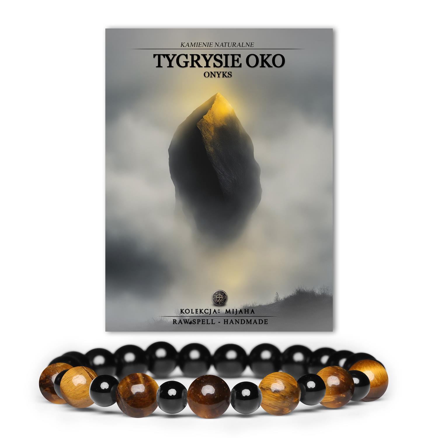 Kolekcja Mijaha - bransoletka z Tygrysiego Oka i Onyksu, idealna dla kobiet i mężczyzn