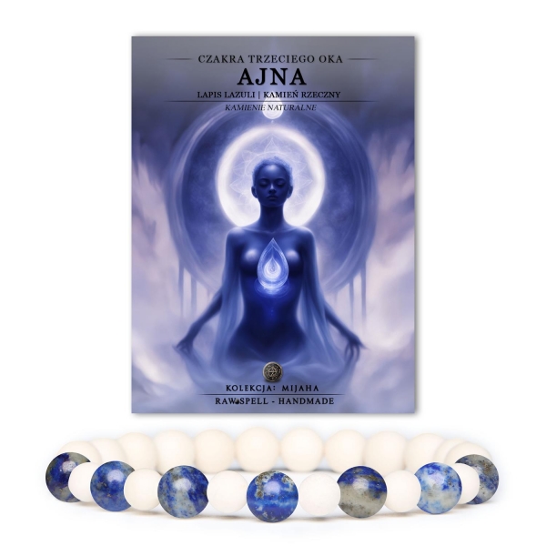 Bransoletka z lapis lazuli z czakrą Ajna, wykonana z kamieni naturalnych w kolekcji Mijaha. Odkryj harmonię i równowagę energii.