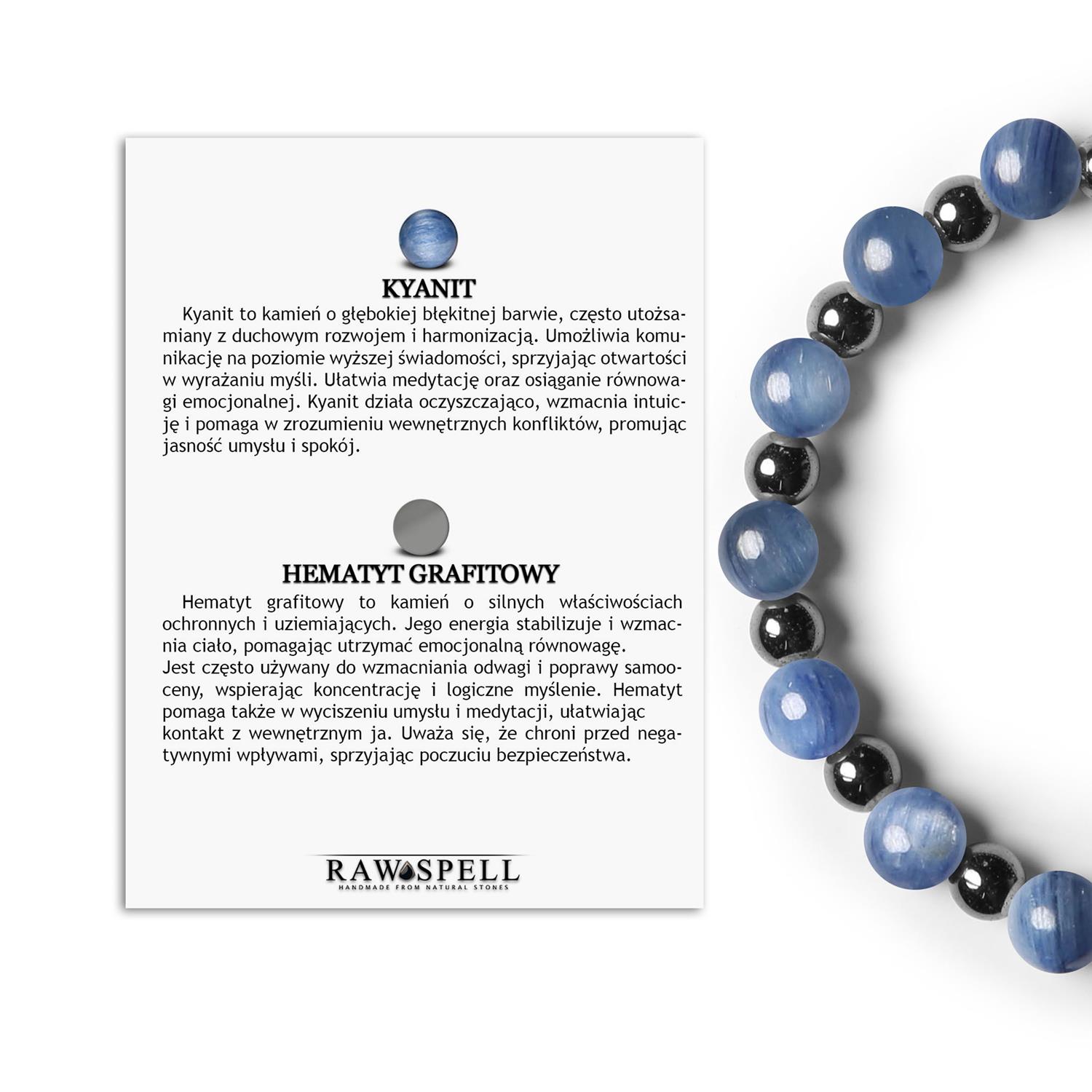 Elegancka bransoletka na gumce z kyanitem i hematytem grafitowym z serii Mijaha, dla każdego Biżuteria dla kobiet i mężczyzn z kolekcji Mijaha, featuring Kyanit i Hematyt grafitowy - doskonały wybór na każdą okazję.