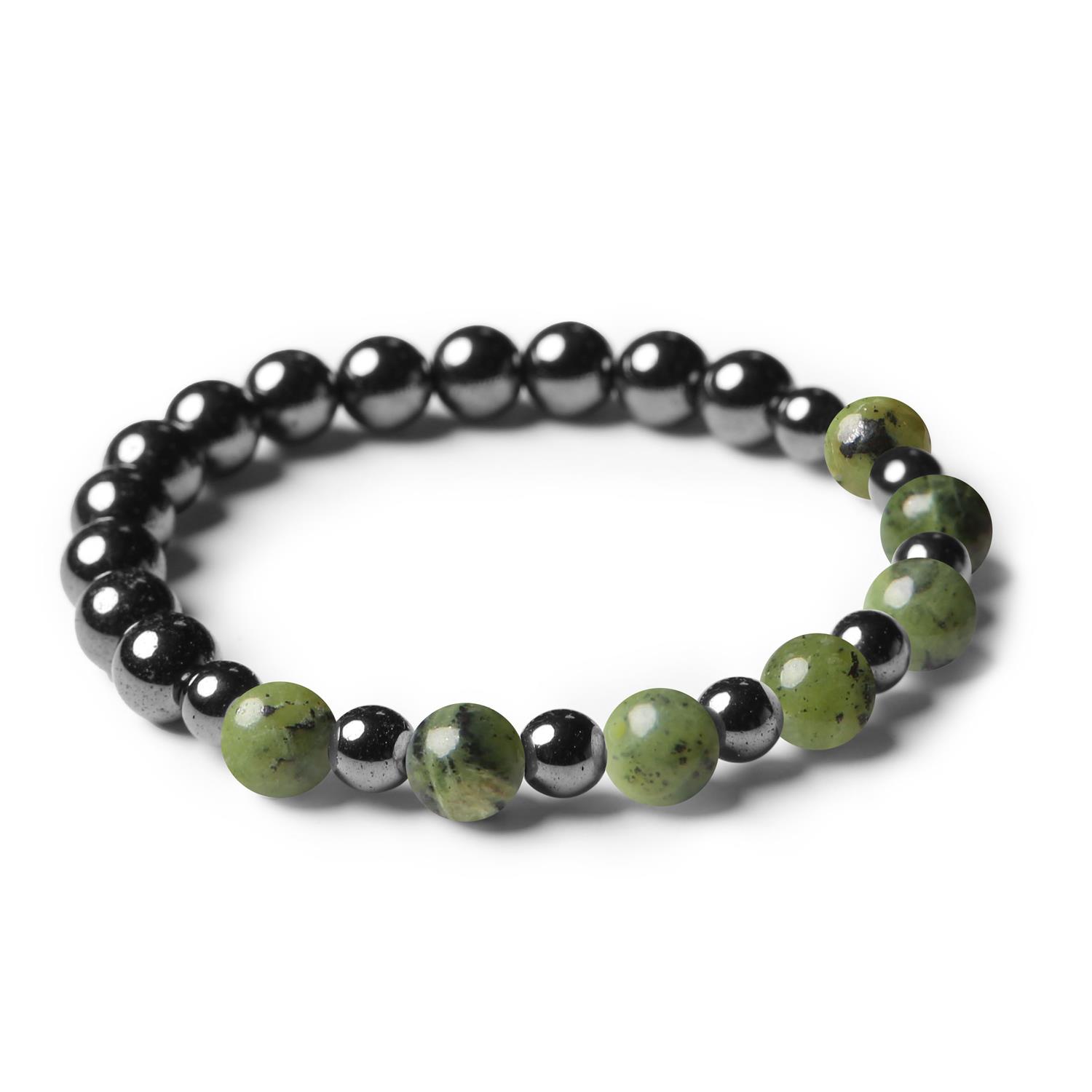 Unikalna biżuteria z zielonego jadeitu i grafitowego hematytu dla kobiet i mężczyzn, kolekcja Mijaha.