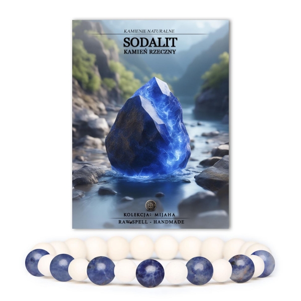 Modna bransoletka z kolekcji Mijaha, łącząca kamień sodalit i kamień rzeczny, doskonała dla kobiet i mężczyzn.