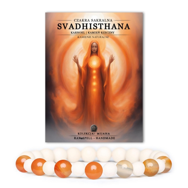 Bransoletka z naturalnych kamieni z czakrą sakralną Svadhisthan i Karneolem. Kolekcja Mijaha - idealna na każdą okazję.