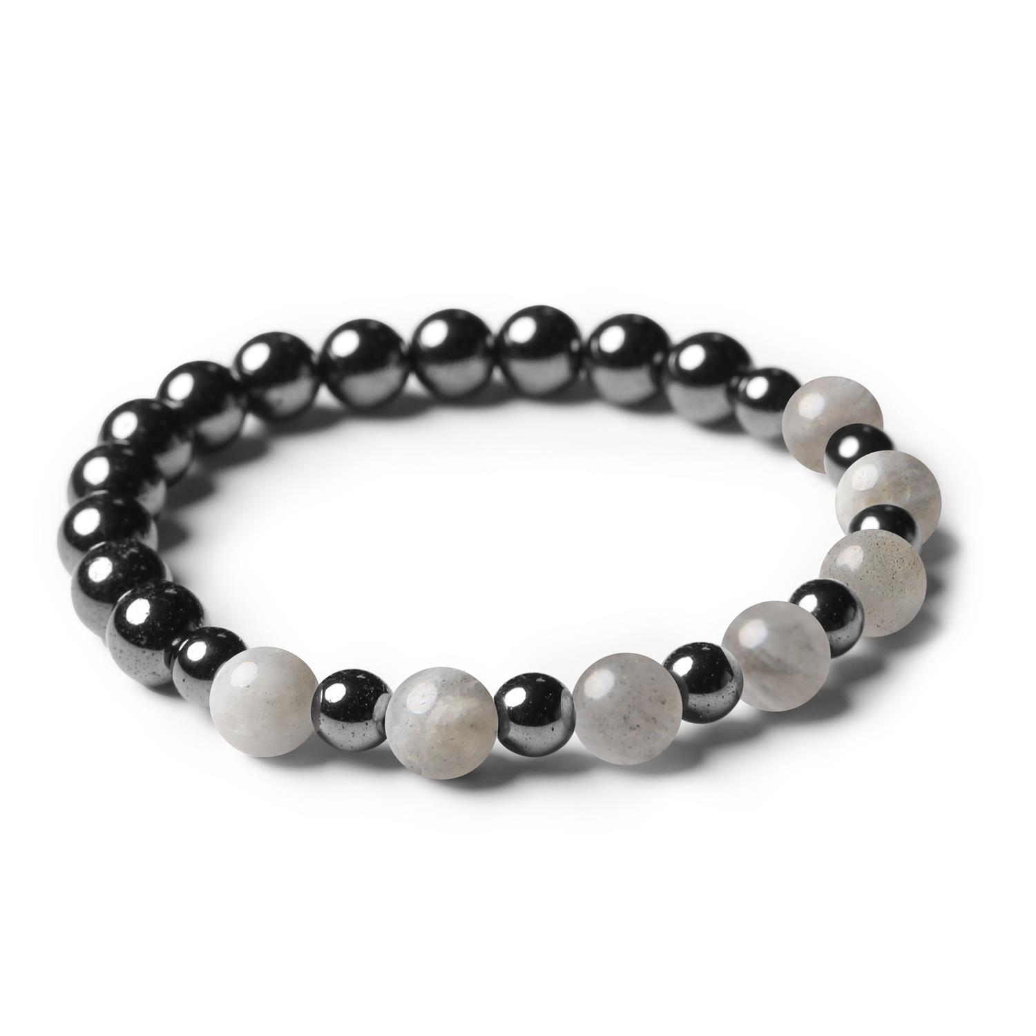 Kolekcja Mijaha: elegancka biżuteria z labradorytem i hematytem grafitowym dla kobiet i mężczyzn.