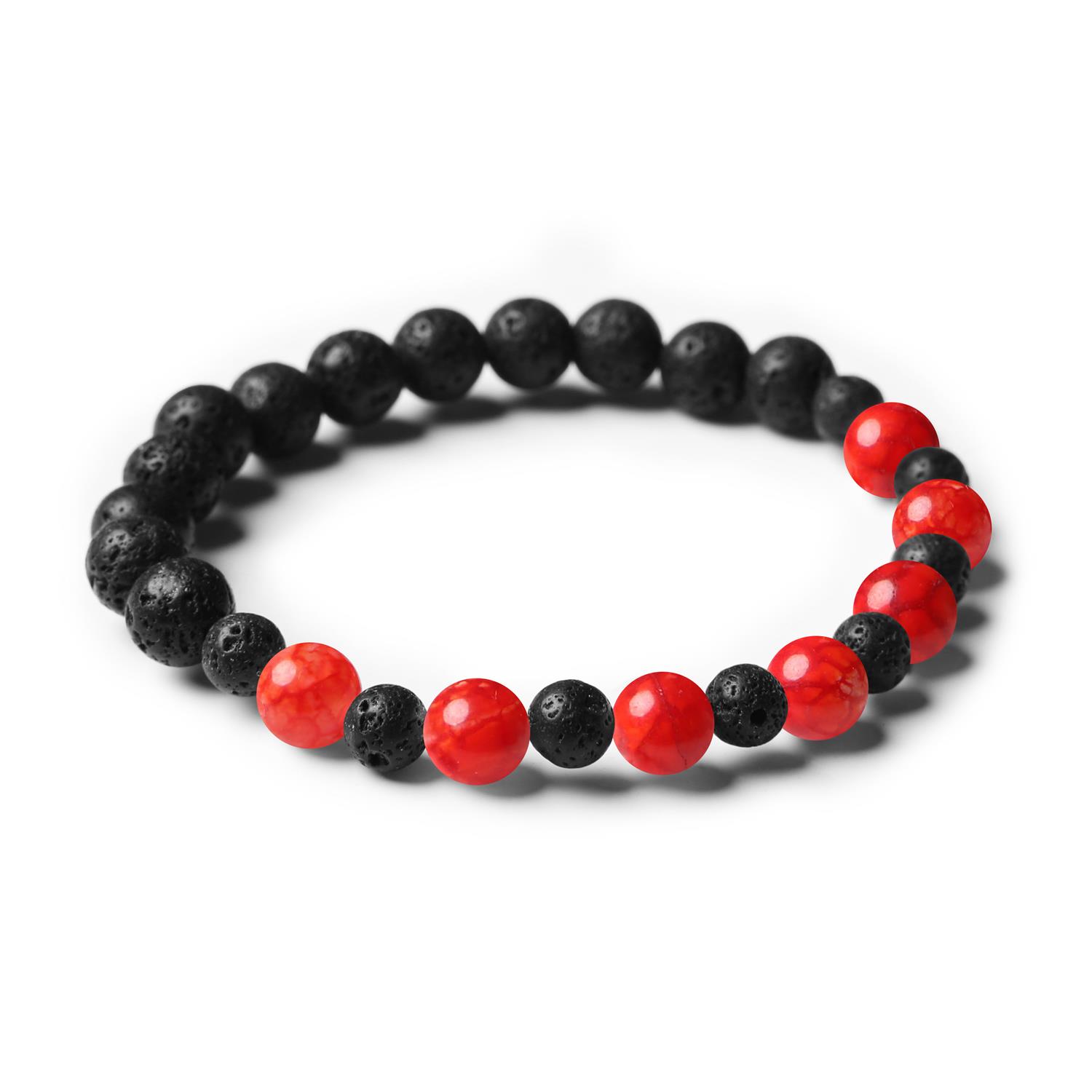 Agat Czerwony Crackle i Lawa Wulkaniczna - eleganckie akcesoria unisex, które podkreślą każdą stylizację.