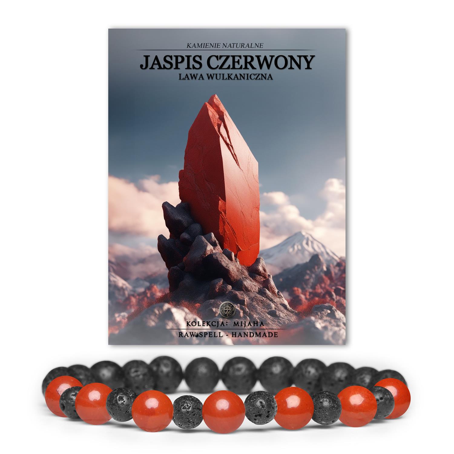 Stylowa bransoletka z kolekcji Mijaha, łącząca Czerwony Jaspis i Lawę Wulkaniczną - unisex dla każdego.
