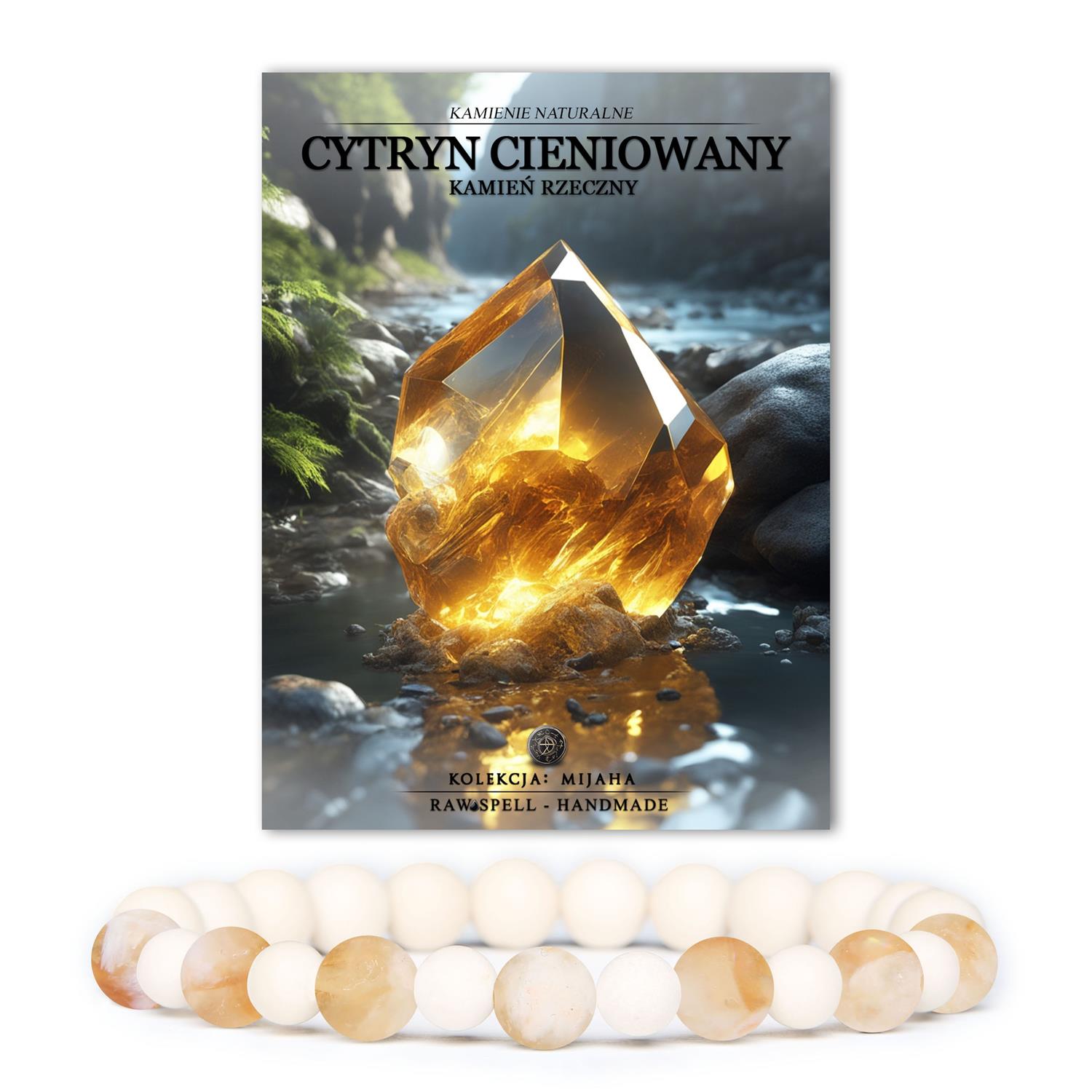 Modna bransoletka z kolekcji Mijaha, zawierająca cytryn cieniowany i kamień rzeczny - subtelny akcent dla kobiet i mężczyzn.