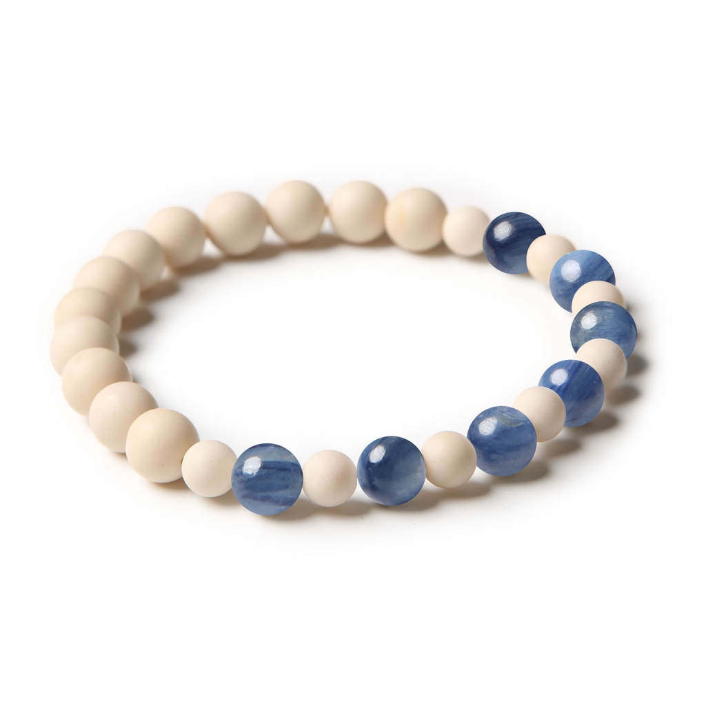 Kolekcja Mijaha bransoletka na gumce z kyanitem i kamieniem rzecznym, idealna dla kobiet i mężczyzn Bransoletka z kolekcji Mijaha, wykonana z kyanitu i kamienia rzecznego, na gumce, dla kobiet i mężczyzn