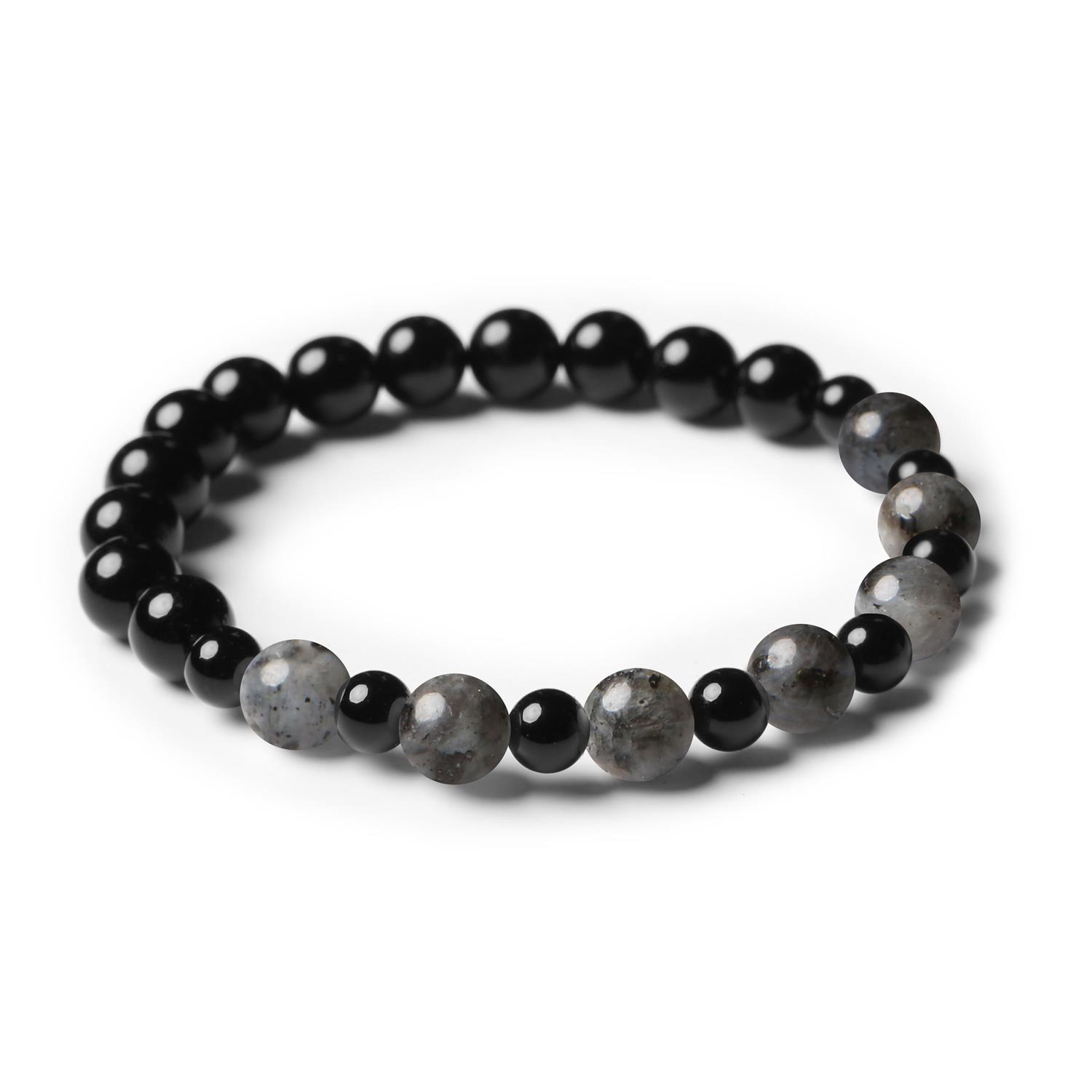 Odkryj bransoletkę z kolekcji Mijaha z naturalnych kamieni: Larvikit i Onyks dla każdej płci