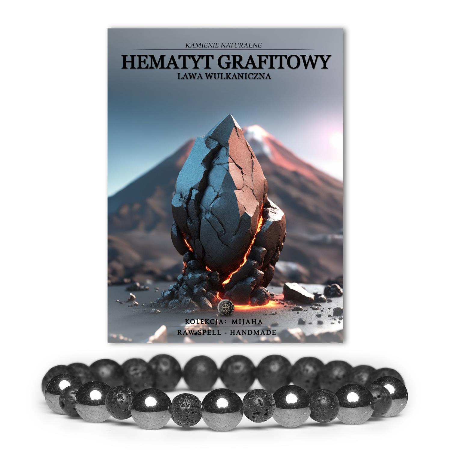Stylowa bransoletka z hematytu grafitowego i lawy wulkanicznej, idealna dla każdego, niezależnie od płci.