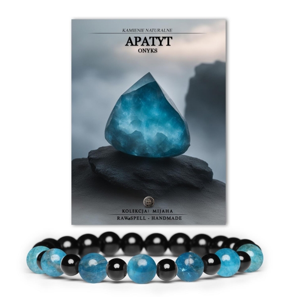 Oryginalna bransoletka Mijaha z apatytu i onyksu, doskonała dla kobiet i mężczyzn