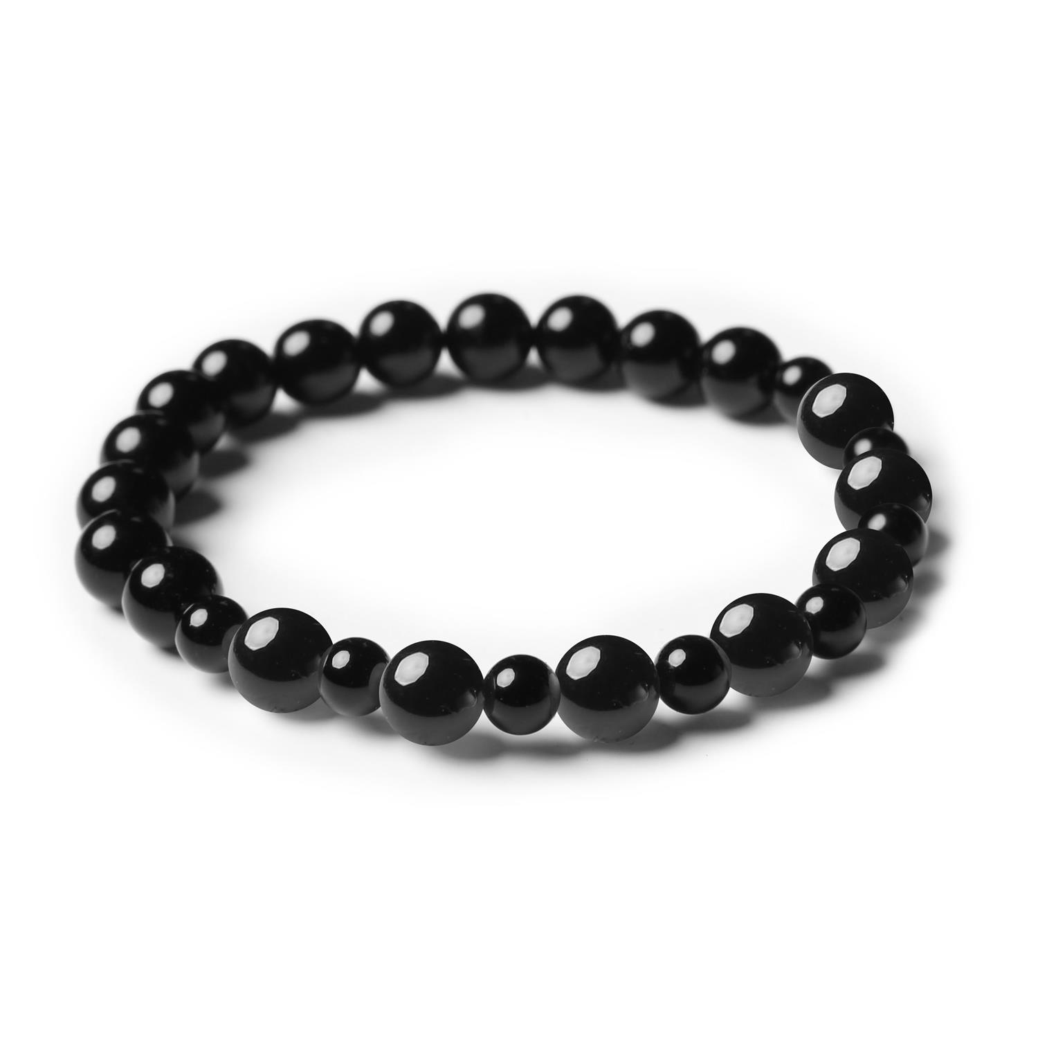 Mijaha - bransoletka z kamieni naturalnych na gumce, Onyks dla kobiet i mężczyzn