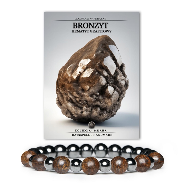 Eleganckie akcesoria z bronzytu i hematytu grafitowego z kolekcji Mijaha, idealne dla każdej osoby niezależnie od płci.