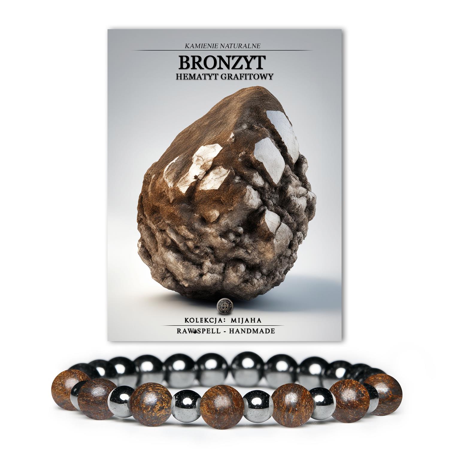 Eleganckie akcesoria z bronzytu i hematytu grafitowego z kolekcji Mijaha, idealne dla każdej osoby niezależnie od płci.