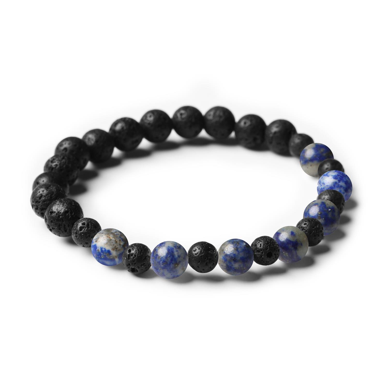 Bransoletka Mijaha z Lapis Lazuli i Lawą Wulkaniczną - wyjątkowy wybór biżuterii dla kobiet i mężczyzn.
