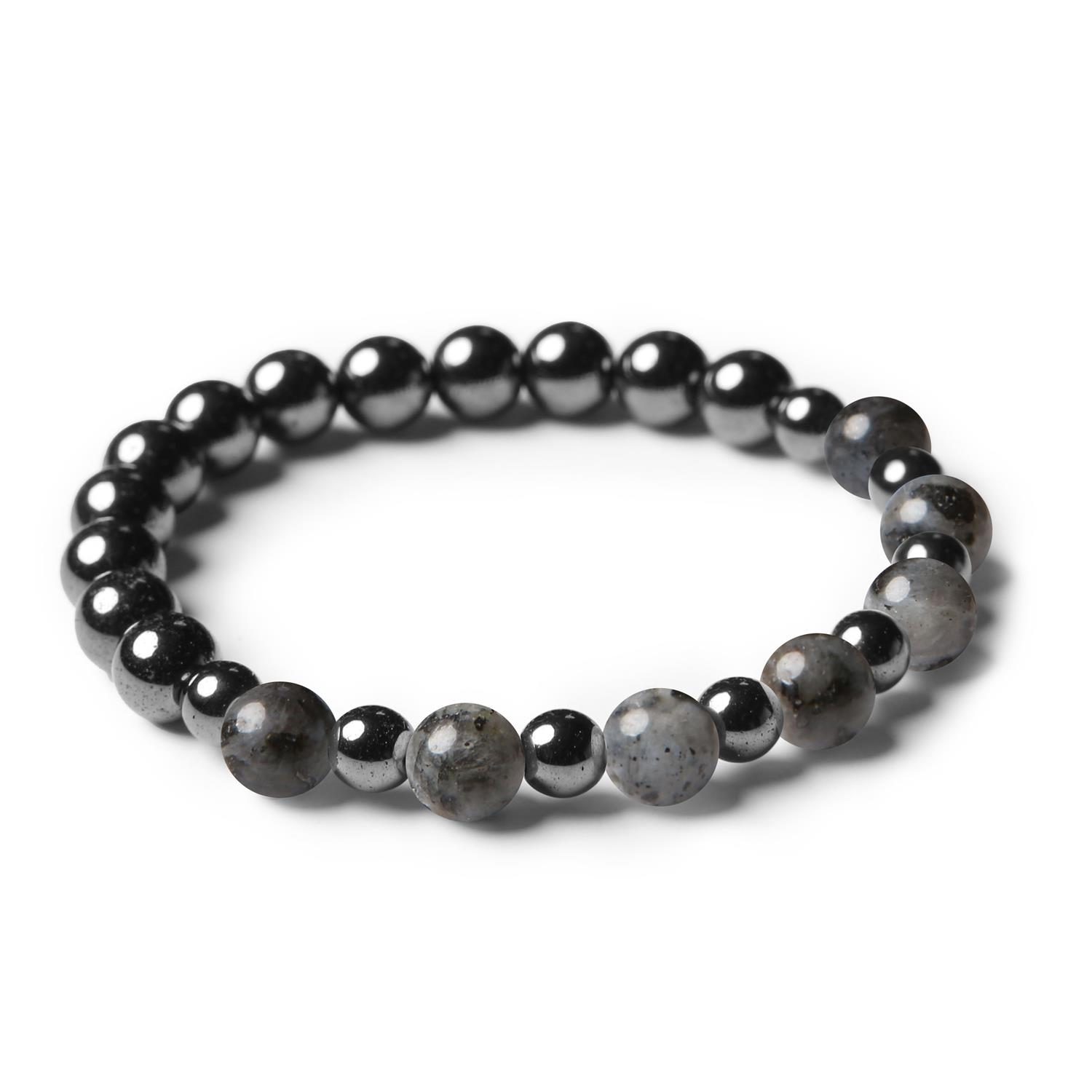 Elegancka kolekcja Mijaha: larvikit i hematyt grafitowy, stworzona z myślą o kobietach i mężczyznach.