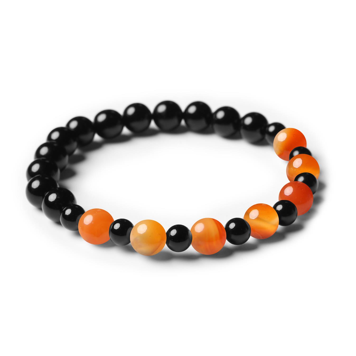 Elegancka bransoletka z kamieni naturalnych Mijaha - Karneol i Onyks dla wszystkich