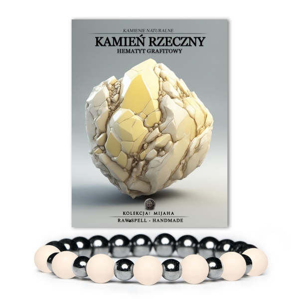 Elegancki kamień rzeczny hematyt grafitowy, unisex, z kolekcji Mijaha, idealny dla kobiet i mężczyzn.