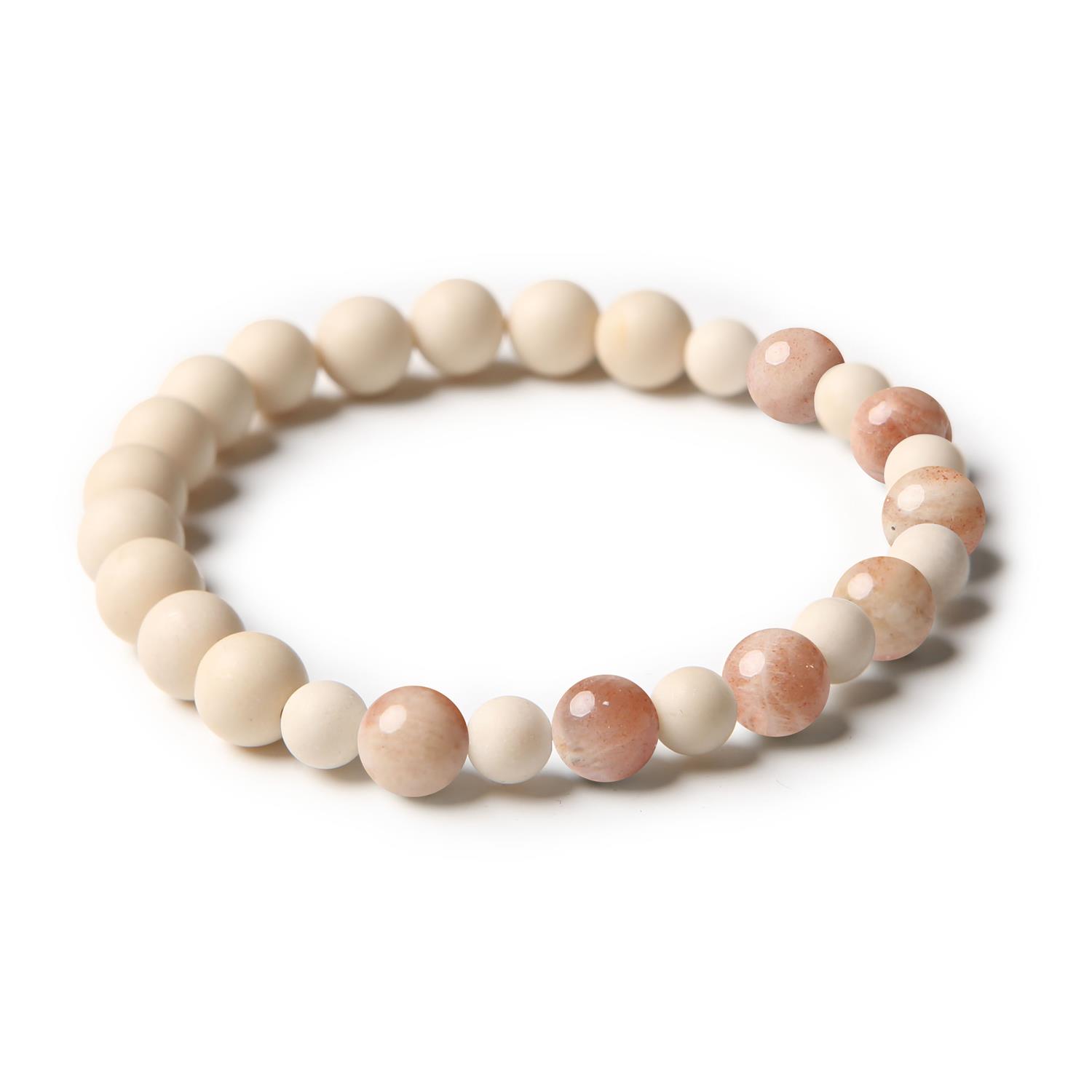 Bransoletka z kolekcji Mijaha z naturalnymi kamieniami - Kamień Słoneczny i Kamień Rzeczny. Idealna dla kobiet i mężczyzn.