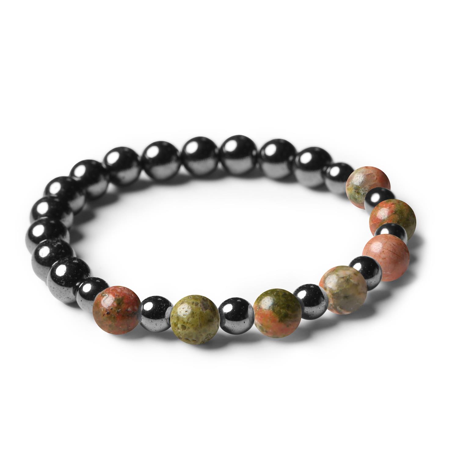 Kolekcja Mijaha: unakit i hematyt grafitowy - wyjątkowa biżuteria męska i damska w nowoczesnym stylu.