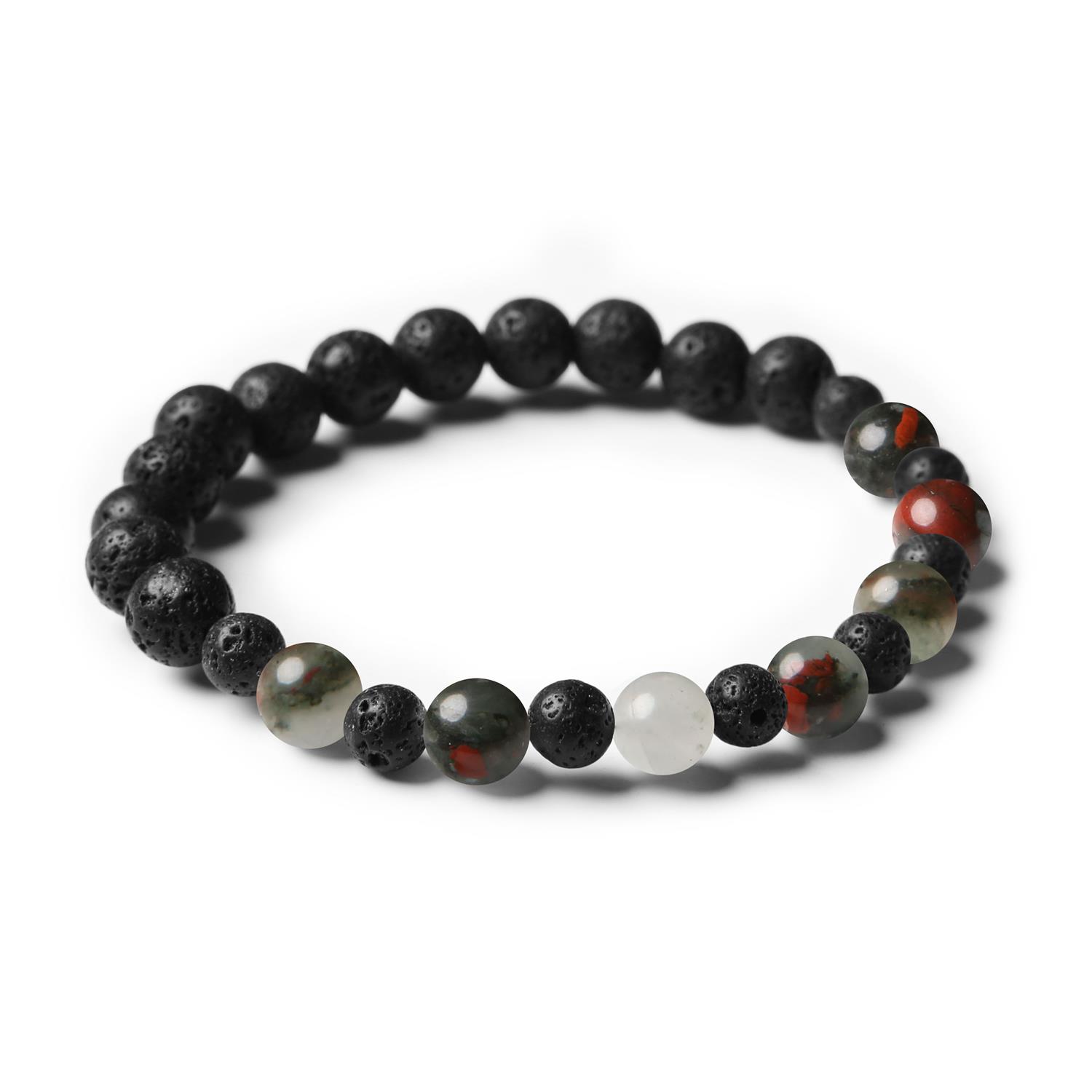 Zbliżenie na heliotrop w kontrastującej scenerii lawy wulkanicznej, doskonały wybór dla osób szukających wyrazistych akcentów w biżuterii.